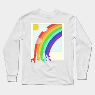 Dripping Rainbow Polaroid Photo Long Sleeve T-Shirt